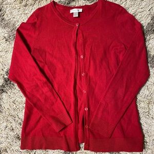 Christopher & Banks Red Cardigan Size M
